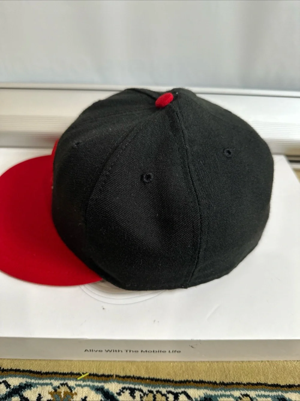 New Era Vintage 100 Wool Black and Red Cincinnati Reds  C Logo Snapback